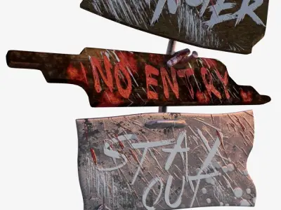 Warning sign 3D model