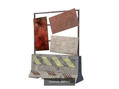 Concrete Barriers 3D Model Pack