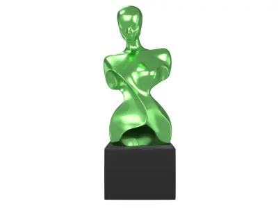 Abstract Woman Half Body Shape Sculpture v2 006 Low-poly 3D model