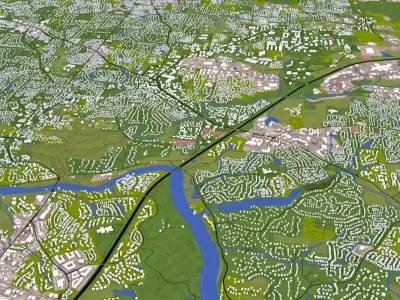 Roswell City USA Low-poly 3D model