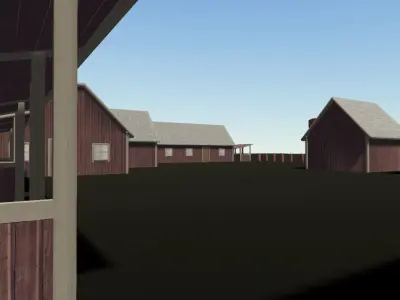 Modular farm kit Low-poly 3D model