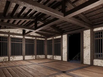 Medieval Houses 32- 4K Textures Game Ready Low-poly 3D model