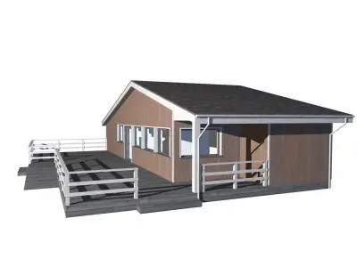 roadside cafe Low-poly 3D model