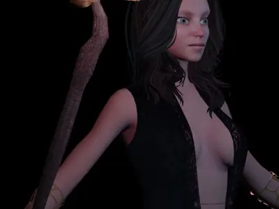 Necromancer Character Low-poly 3D model