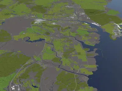 Ulsan South Korea 50x50km 3D model