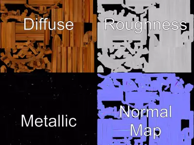 Golden Cedar Fence model pack Low-poly 3D model