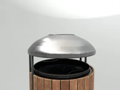 Modern Timber Street bin Vol 04 Game Ready PBR Low-poly 3Dmodel Low-poly 3D model