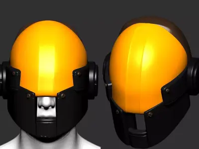 High quality scifi helmet high poly sculpt 3d printable ver 4 3D model