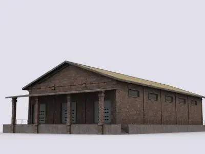 Production warehouse Low-poly 3D model