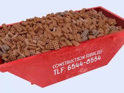Industrial Container with bricks VOL 1 3D model