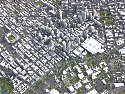 Denver - 3D City Model Low-poly 3D model