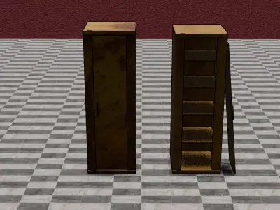 Rusty Closet Cabinet Game Ready PBR 3D Model Open and Closed Low-poly 3D model
