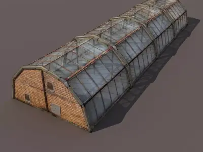 Green House Low poly 3d model Low-poly 3D model