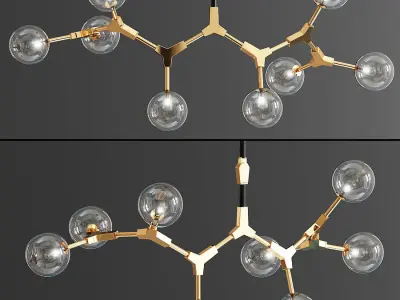 Golden Branches Pendant Light 2 3D model