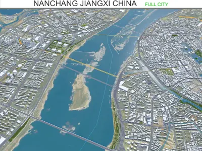 Nanchang Jiangxi China 60km AI Low-poly 3D model