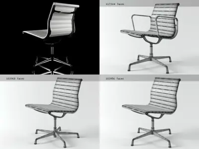 Aluminium chair  105 107 3D model