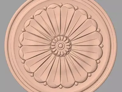 Furniture decoration round flower 3D STL model for CNC E940 3D model