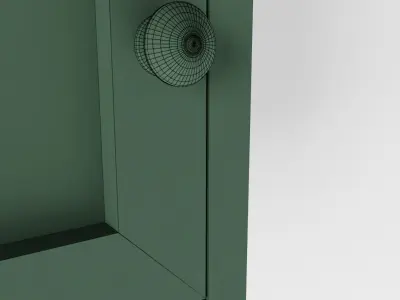 Green Cottage Kitchen Wall Cabinet 3D model