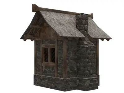 free medieval house Free low-poly 3D model