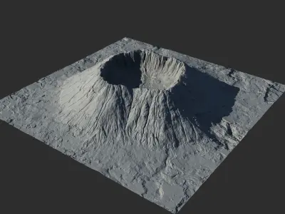 Landscape Environment Volcano 1 Low-poly 3D model