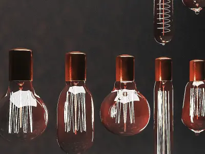 3D Filament Bulbs 3D model