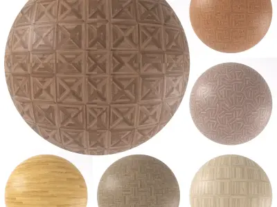 Parquet - Laminate - Wooden floor 6 in 1 3D model