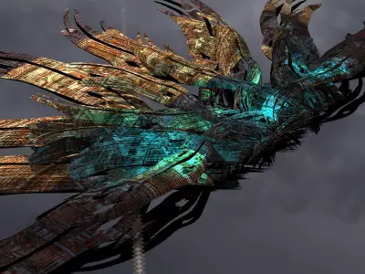 Sea Flower sci fi sculpture  Low-poly 3D model