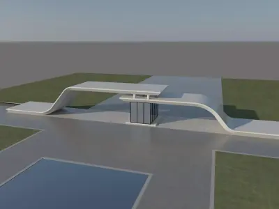 Modern Landscape Gate 3D model