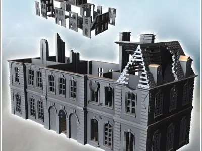 Maltot Castle Calvados Normandy France destroyed version 11 - Wo 3D print model