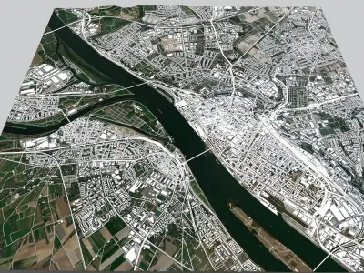 Cityscape Mainz Germany 3D model