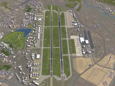 Cheongju - 3D Airport Model Low-poly 3D model