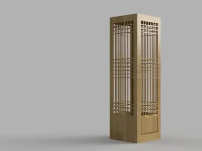 asian light box for floor - desk and table 3D print model