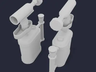 Blowtorch two gas cylinders Low-poly 3D model