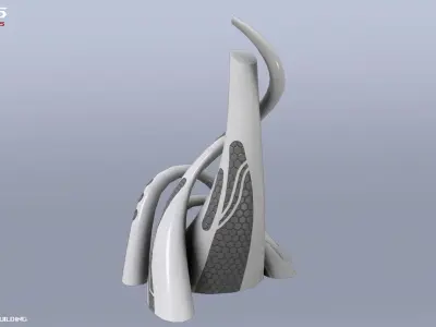 Scifi building Low-poly 3D model buy
