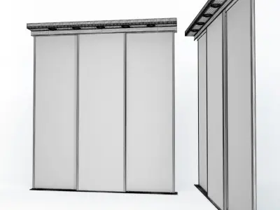 Wooden Sliding Closet Doors 3D model