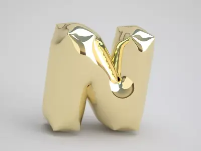 N Balloon Gold 3D model