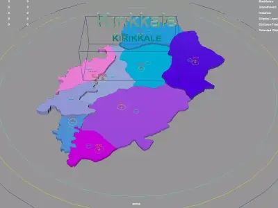Kirikkale  Central Anatolia Region  Turkey map region geography 3D model