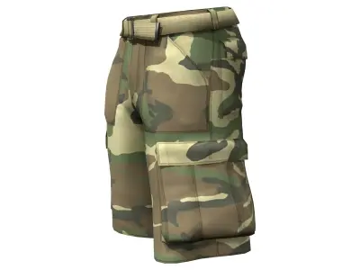 Cargo Shorts Low-poly 3D model