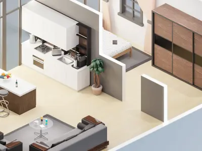 Room 39 Low-poly 3D model