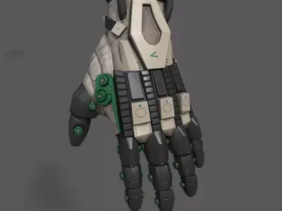 Scifi glove warior ver 2 Low-poly 3D model