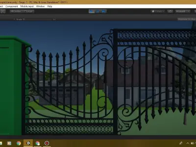 Game Ready environment gate in software Low-poly 3D model