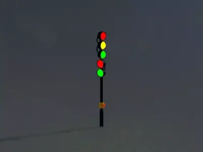 Spherical stylized traffic light design 4  3D model