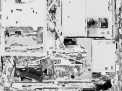 Destroyed Shopping Mall 3D Model Urban Ruin Facade Low-poly 3D model