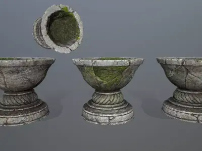 angel fountain  Low-poly 3D model