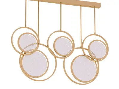 Caleo chandelier with four circles hanging from it 3D model