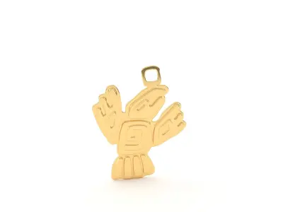 Native American pendant 02  Bird 3D print model