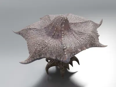 Alien Mushroom Plant Low-poly 3D model