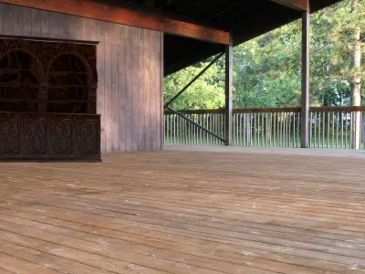 Wooden bookcase 3D model