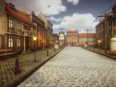 Historical City  Low-poly 3D model