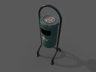Bin Trash Box Rubbish Bin 3D model Low-poly 3D model
